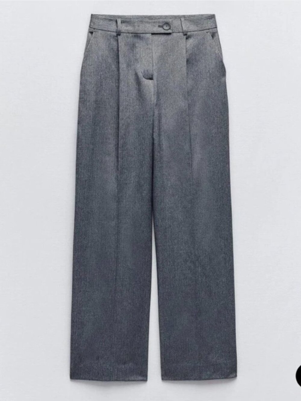 Zara High Waisted Straight Leg Herringbone Trouser Pants Size Small